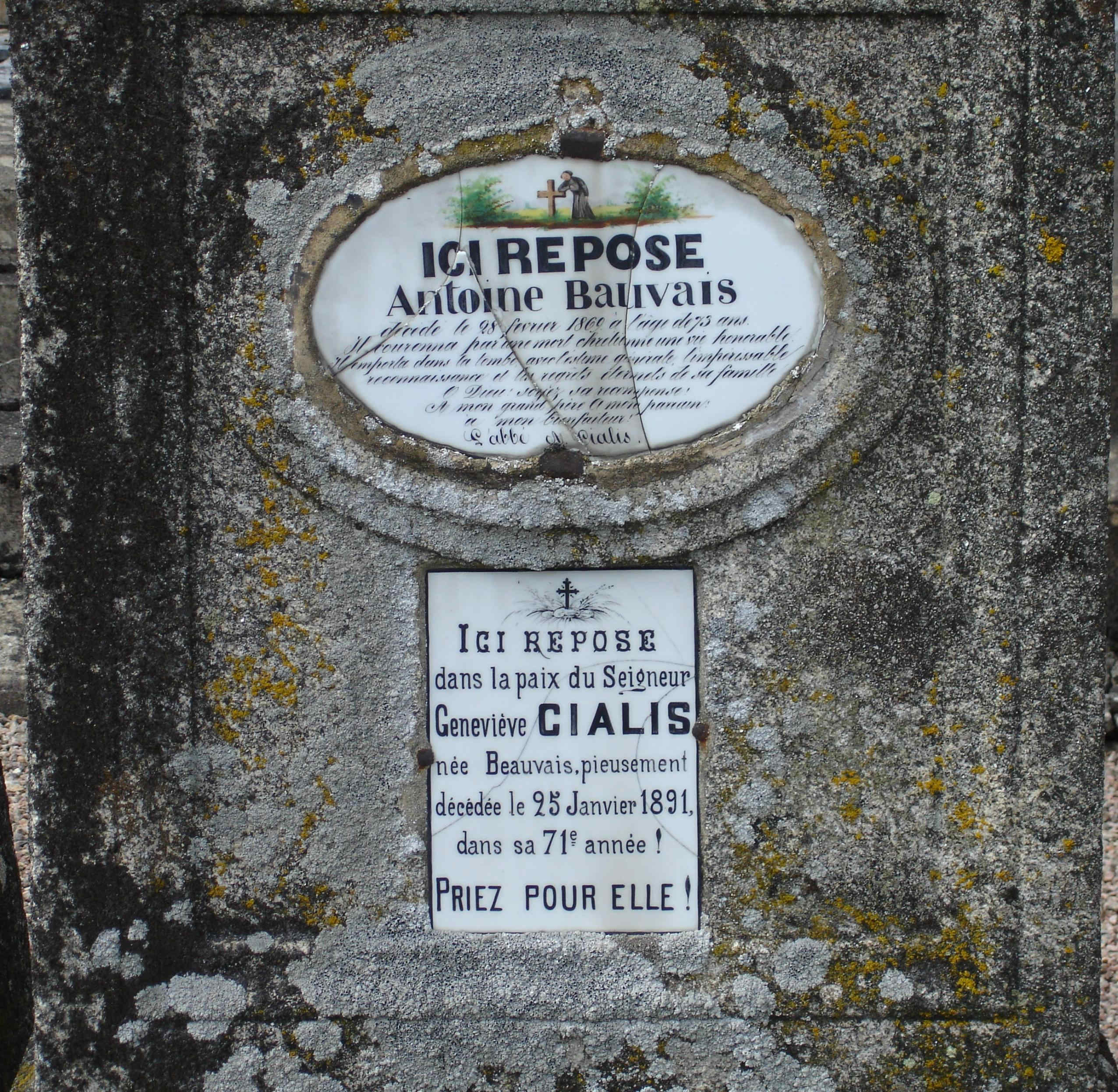 Plaque sur son caveau